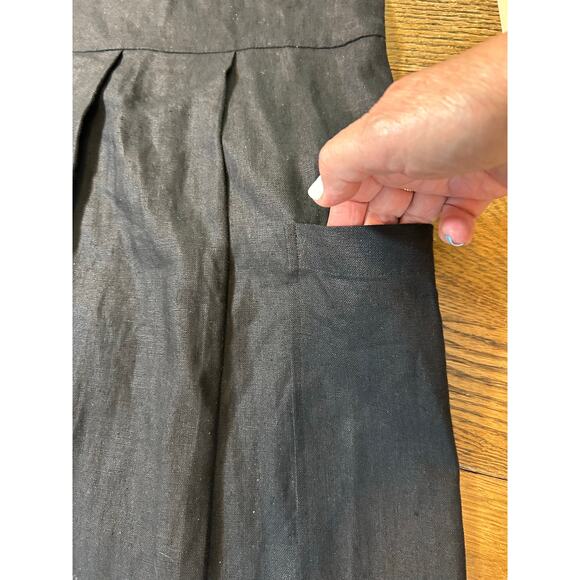 April Cornell for Cornell Trading Black 100% Linen Shirt Dress Oversized Medium - Picture 6 of 12
